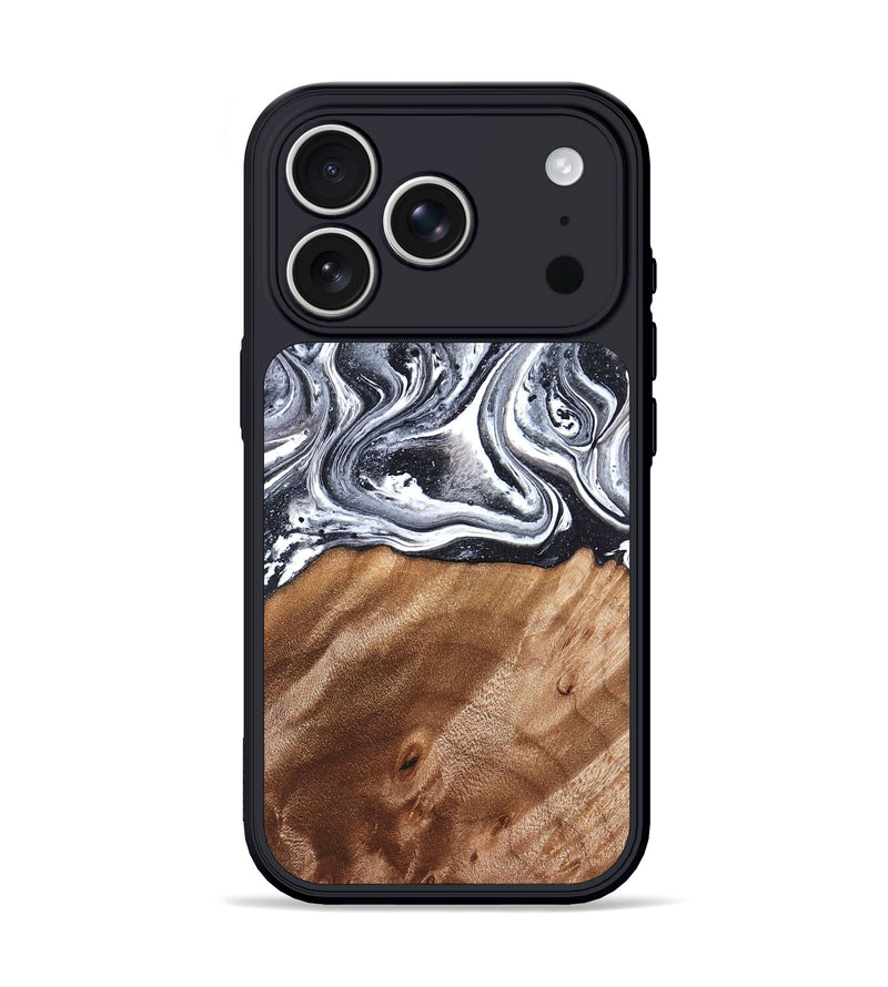 iPhone 17 Pro Wood Phone Case - Britany (Black & White, 827913)