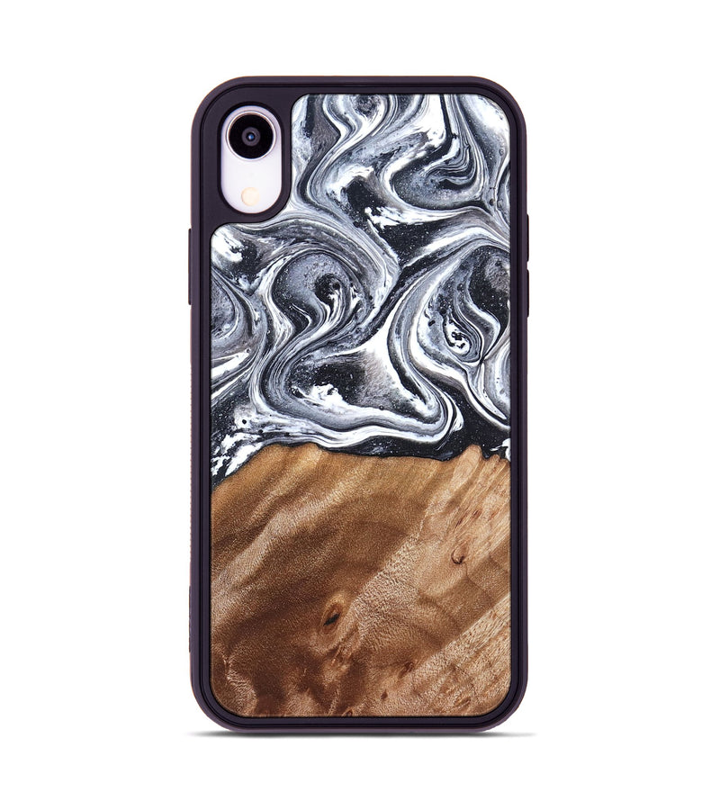 iPhone Xr Wood Phone Case - Britany (Black & White, 827913)