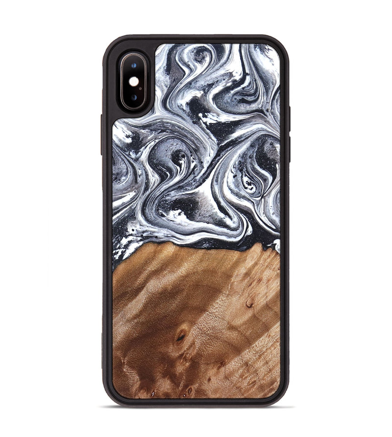 iPhone Xs Max Wood Phone Case - Britany (Black & White, 827913)