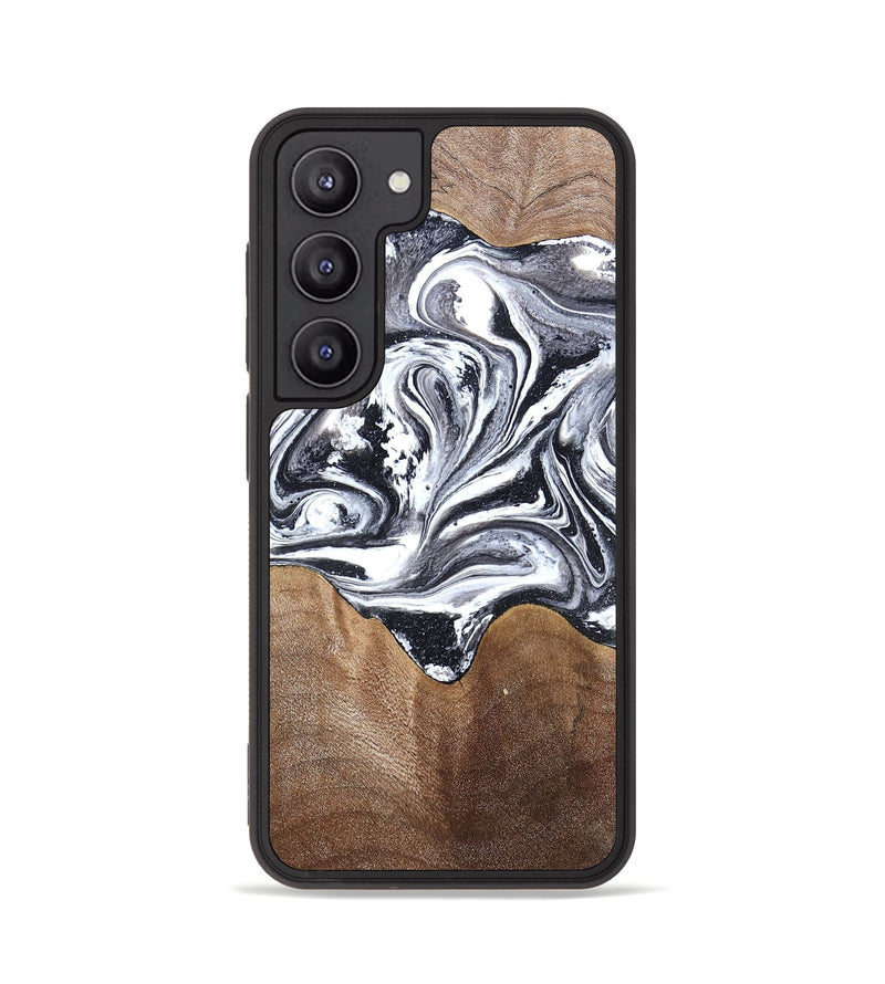 Galaxy S23 Wood Phone Case - Iris (Black & White, 827914)