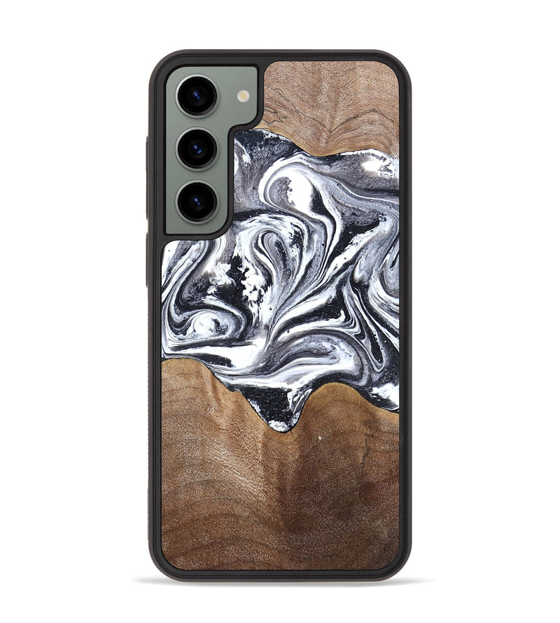 Galaxy S23 Plus Wood Phone Case - Iris (Black & White, 827914)