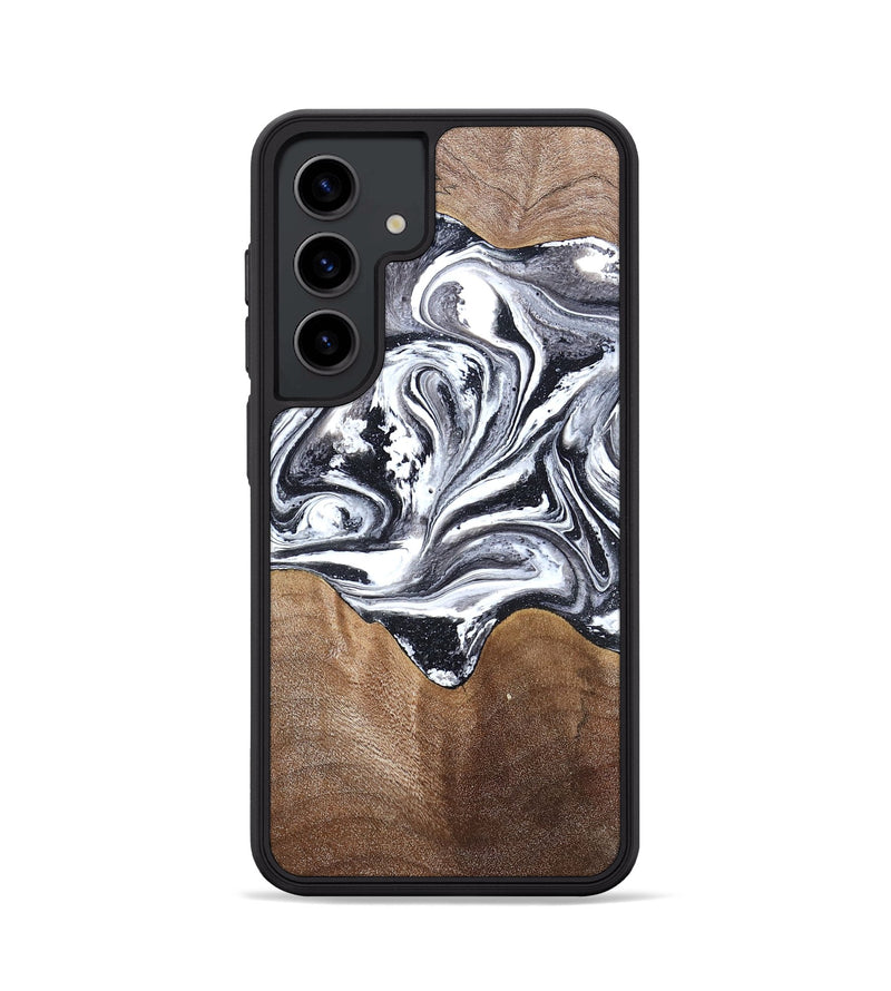 Galaxy S24 Wood Phone Case - Iris (Black & White, 827914)