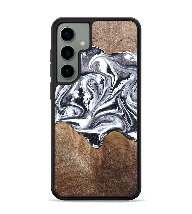 Galaxy S24 Plus Wood Phone Case - Iris (Black & White, 827914)