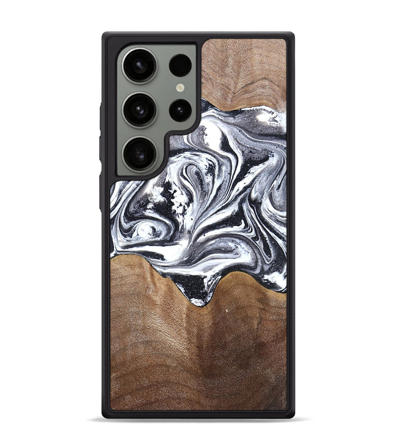 Galaxy S24 Ultra Wood Phone Case - Iris (Black & White, 827914)