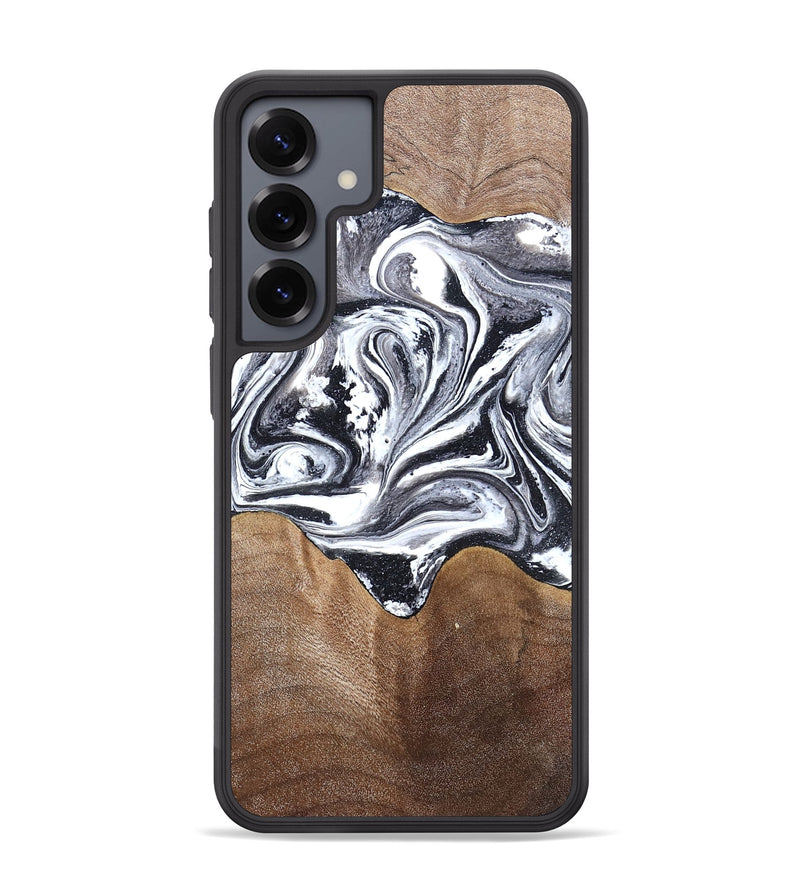 Galaxy S25 Plus Wood Phone Case - Iris (Black & White, 827914)