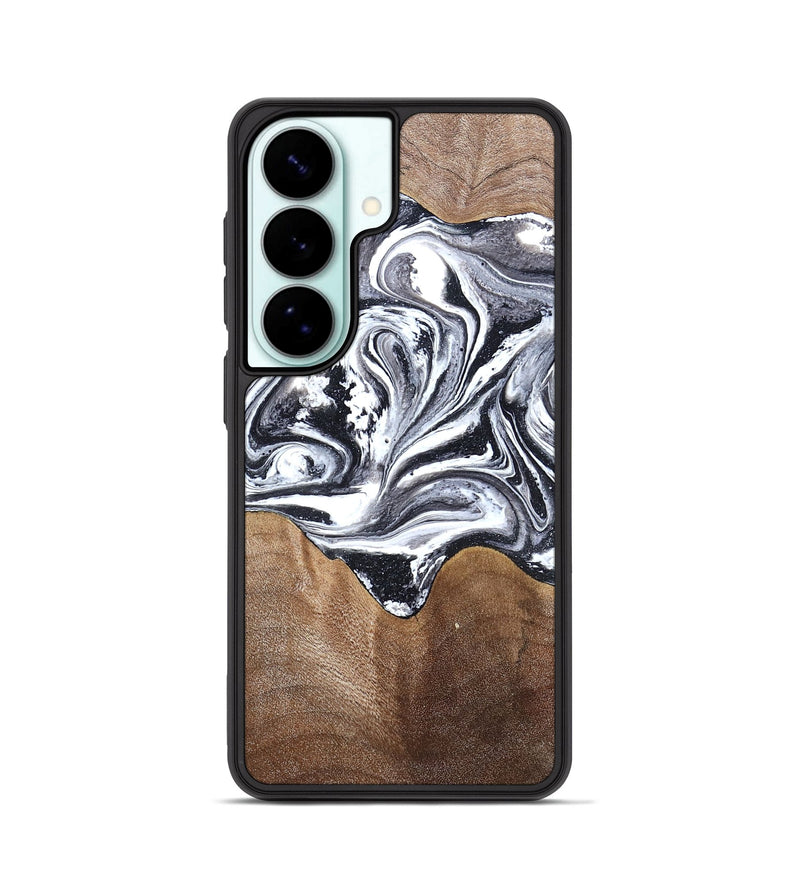 Galaxy S26 Wood Phone Case - Iris (Black & White, 827914)