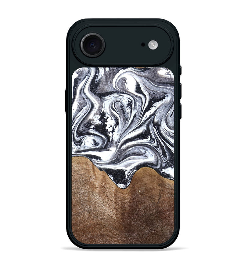 iPhone 17 Air Wood Phone Case - Iris (Black & White, 827914)
