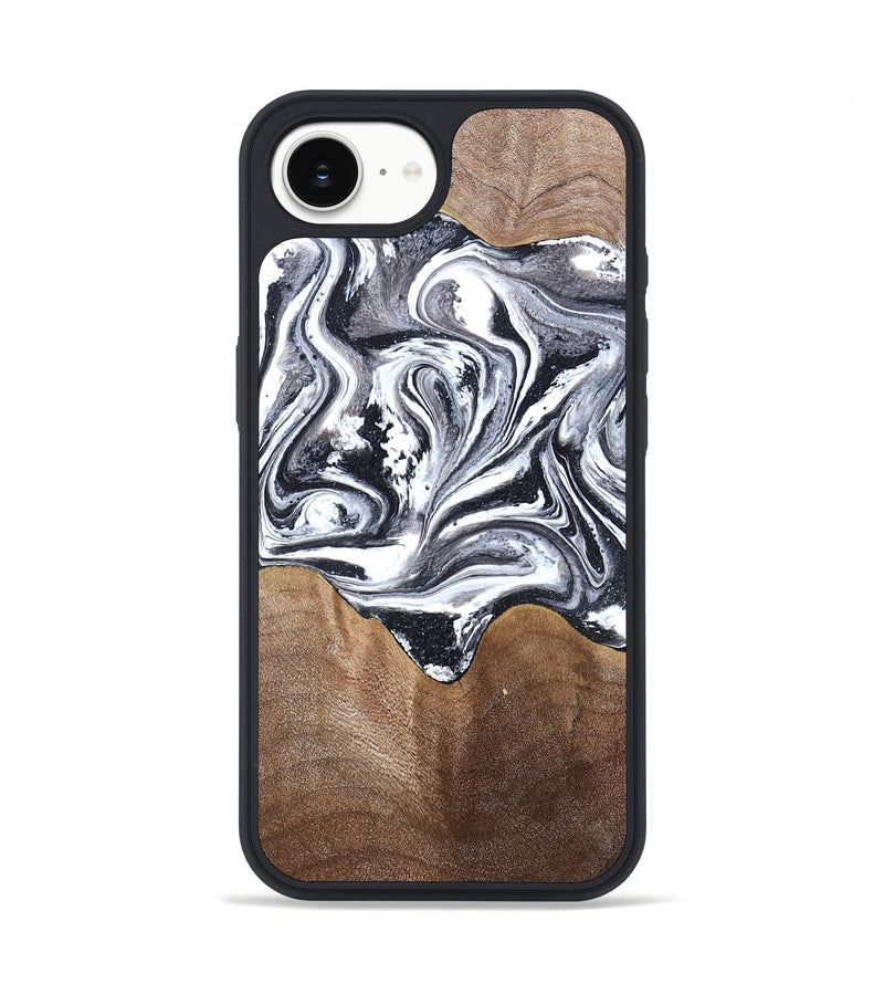 iPhone 17e Wood Phone Case - Iris (Black & White, 827914)