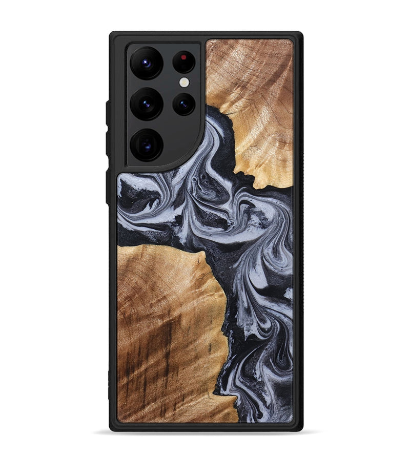 Galaxy S22 Ultra Wood Phone Case - Shari (Black & White, 827915)