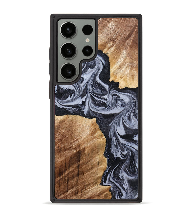 Galaxy S23 Ultra Wood Phone Case - Shari (Black & White, 827915)