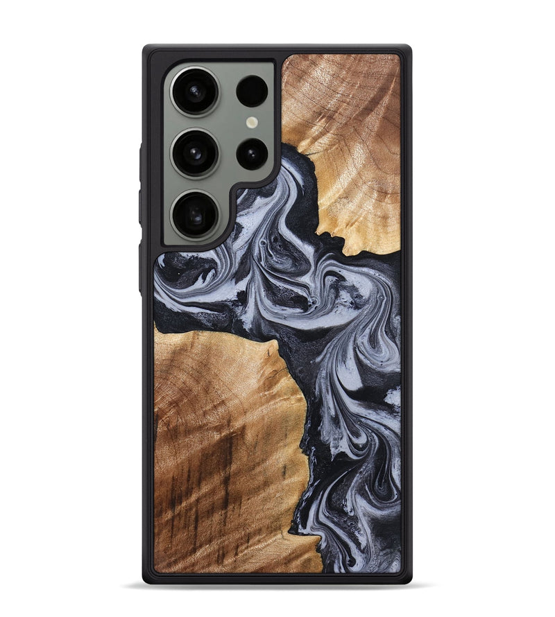 Galaxy S24 Ultra Wood Phone Case - Shari (Black & White, 827915)