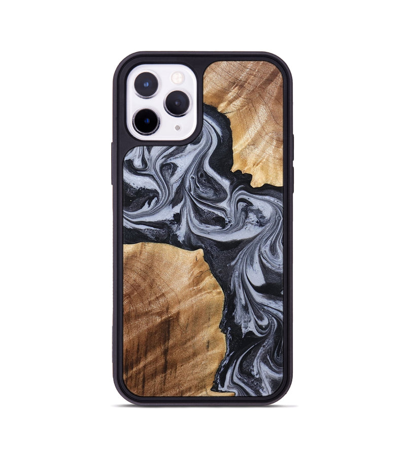 iPhone 11 Pro Wood Phone Case - Shari (Black & White, 827915)