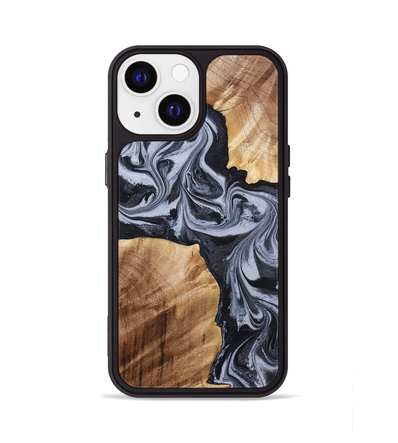 iPhone 13 Wood Phone Case - Shari (Black & White, 827915)