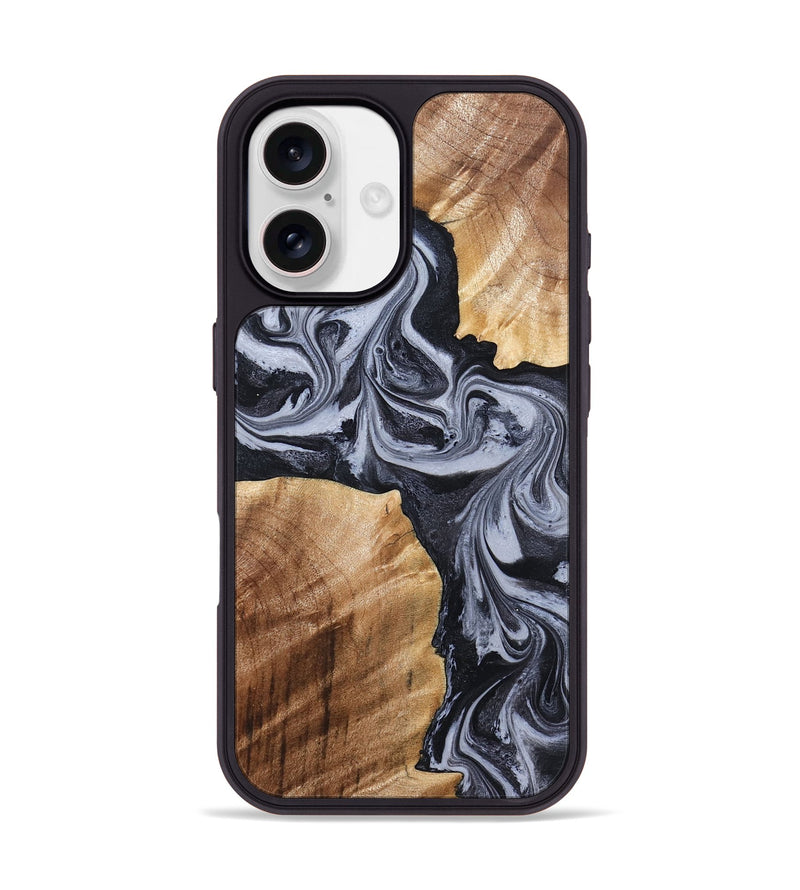 iPhone 17 Wood Phone Case - Shari (Black & White, 827915)