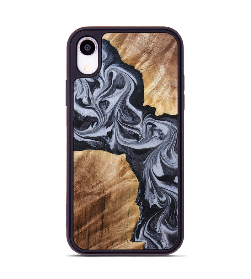 iPhone Xr Wood Phone Case - Shari (Black & White, 827915)