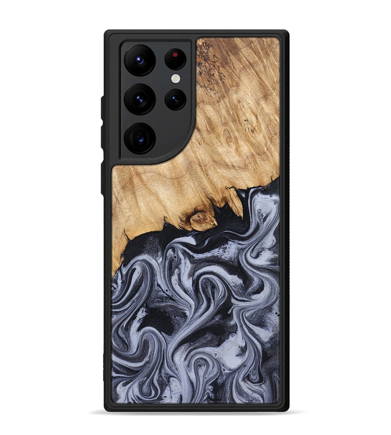 Galaxy S22 Ultra Wood Phone Case - Dashawn (Black & White, 827916)