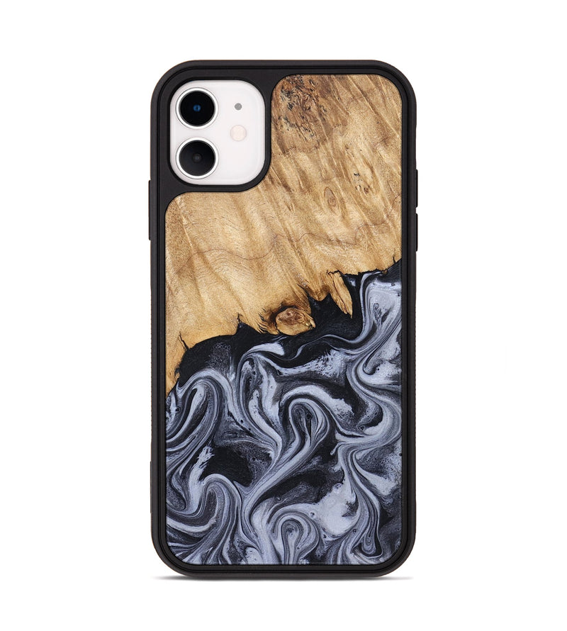 iPhone 11 Wood Phone Case - Dashawn (Black & White, 827916)