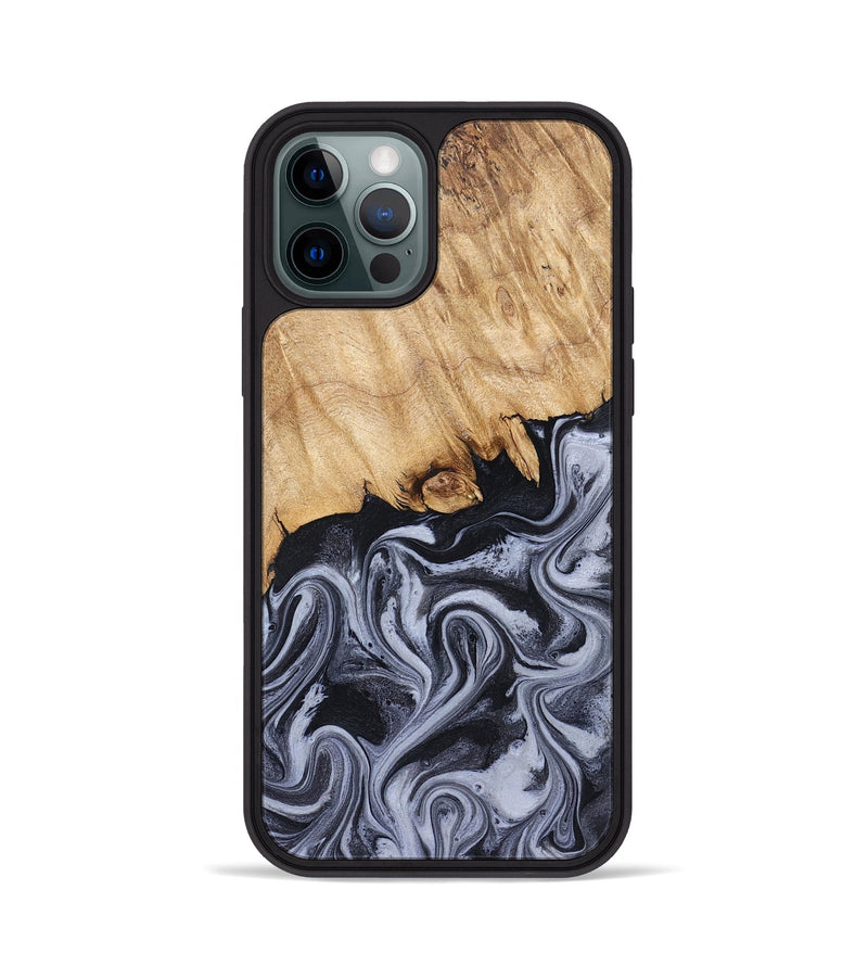 iPhone 12 Pro Wood Phone Case - Dashawn (Black & White, 827916)