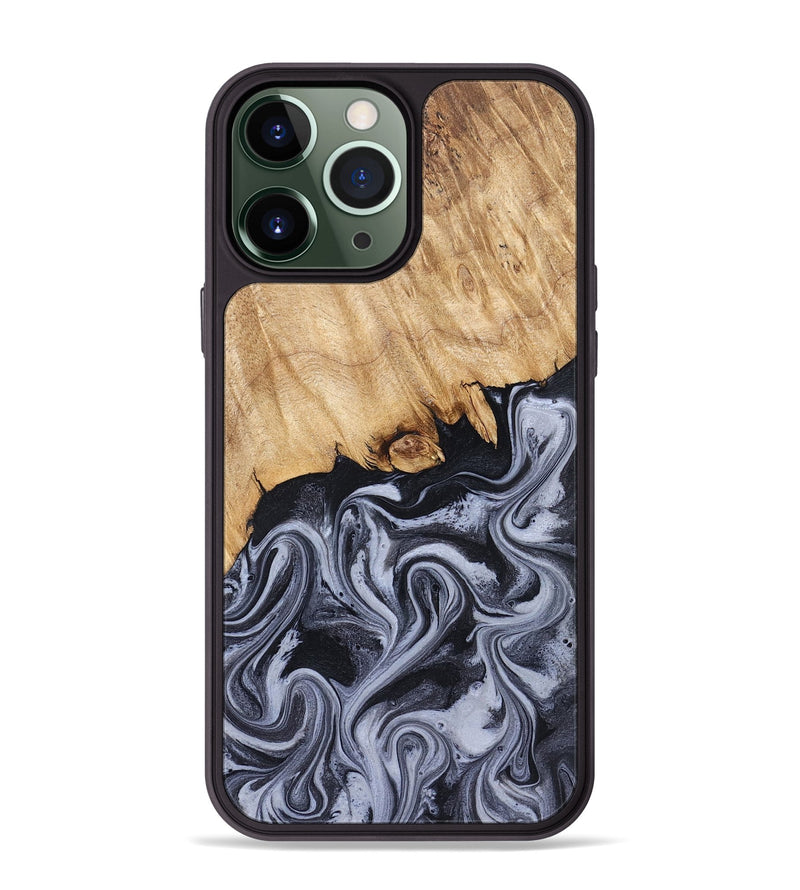 iPhone 13 Pro Max Wood Phone Case - Dashawn (Black & White, 827916)