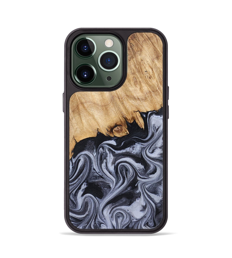iPhone 13 Pro Wood Phone Case - Dashawn (Black & White, 827916)