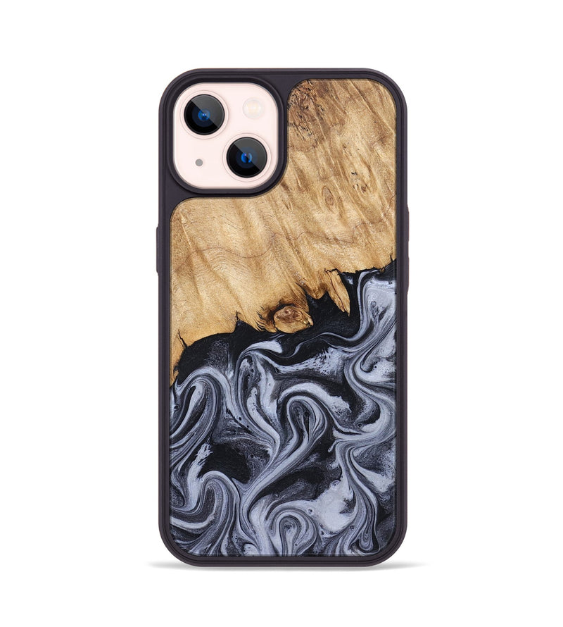 iPhone 14 Wood Phone Case - Dashawn (Black & White, 827916)