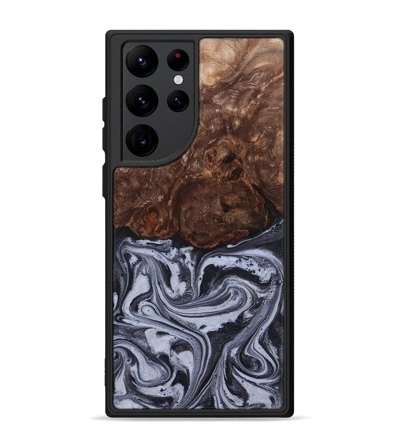 Galaxy S22 Ultra Wood Phone Case - Santino (Black & White, 827917)