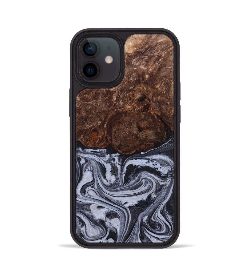 iPhone 12 Wood Phone Case - Santino (Black & White, 827917)