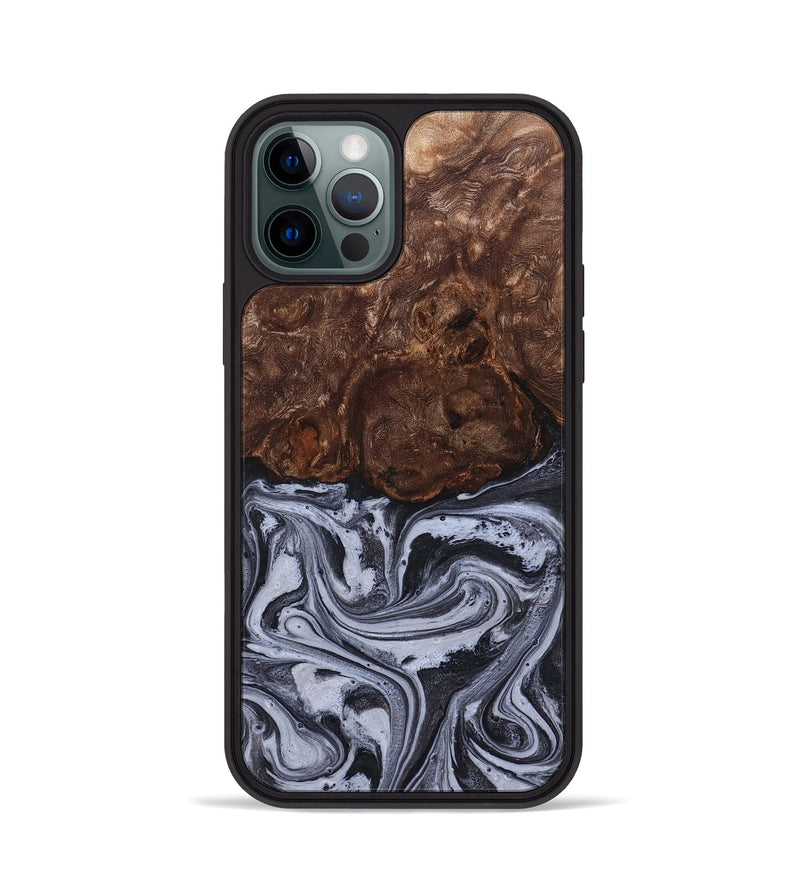 iPhone 12 Pro Wood Phone Case - Santino (Black & White, 827917)