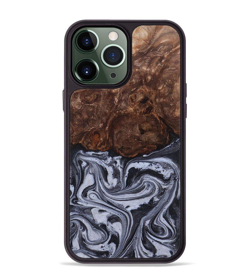 iPhone 13 Pro Max Wood Phone Case - Santino (Black & White, 827917)