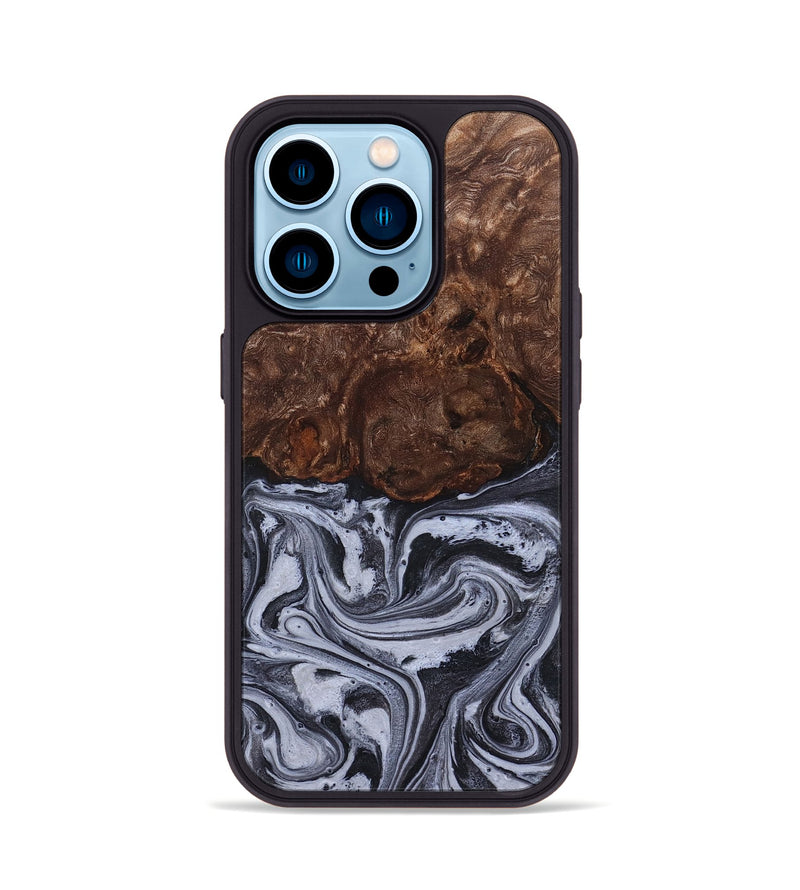 iPhone 14 Pro Wood Phone Case - Santino (Black & White, 827917)