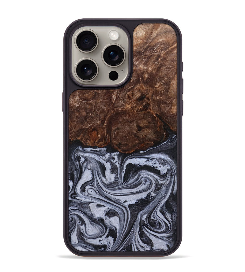 iPhone 15 Pro Max Wood Phone Case - Santino (Black & White, 827917)