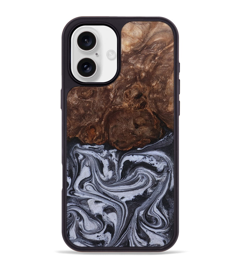 iPhone 16 Plus Wood Phone Case - Santino (Black & White, 827917)