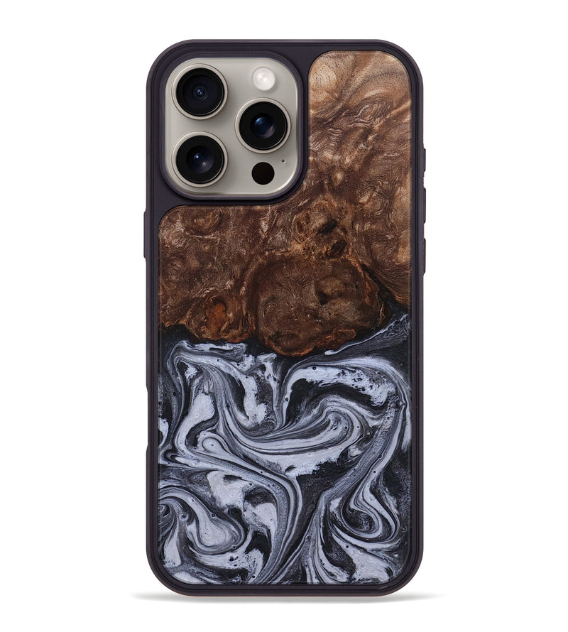 iPhone 16 Pro Max Wood Phone Case - Santino (Black & White, 827917)