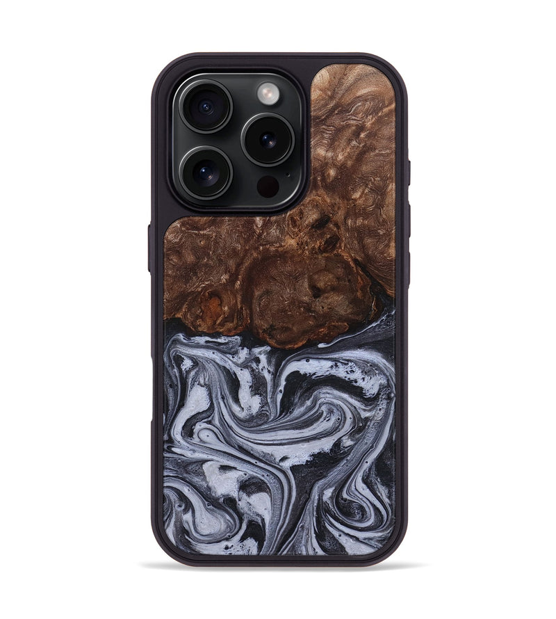 iPhone 16 Pro Wood Phone Case - Santino (Black & White, 827917)