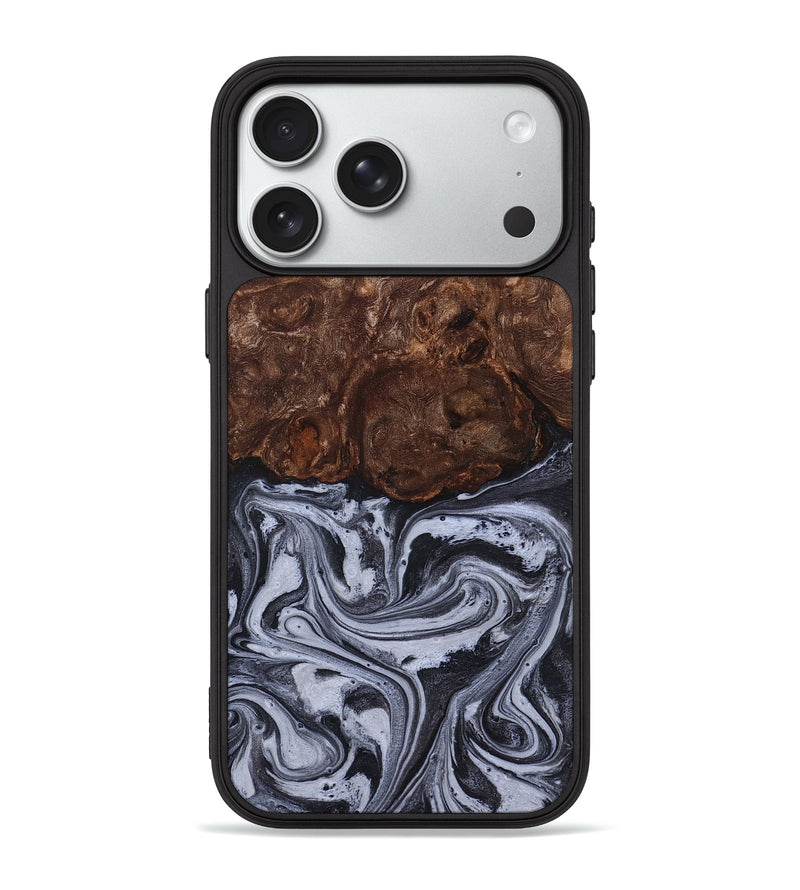 iPhone 18 Pro Max Wood Phone Case - Santino (Black & White, 827917)