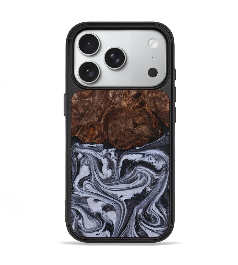 iPhone 18 Pro Wood Phone Case - Santino (Black & White, 827917)