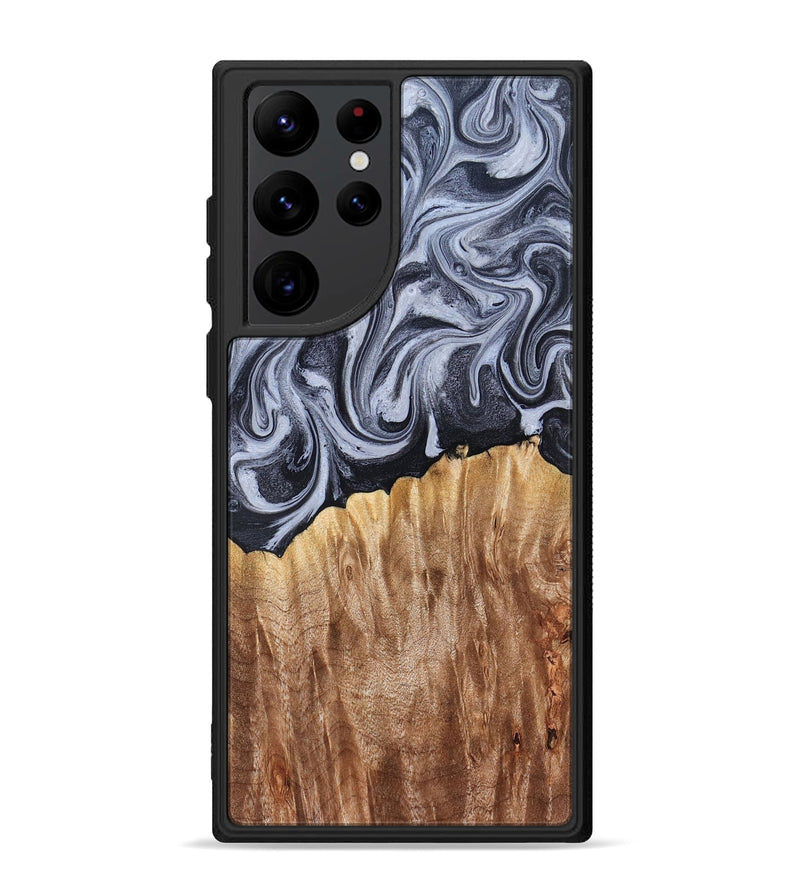 Galaxy S22 Ultra Wood Phone Case - Aniya (Black & White, 827918)