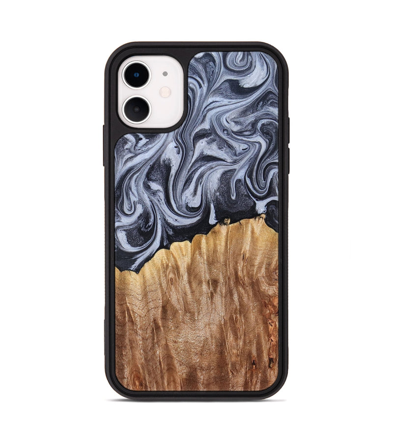 iPhone 11 Wood Phone Case - Aniya (Black & White, 827918)