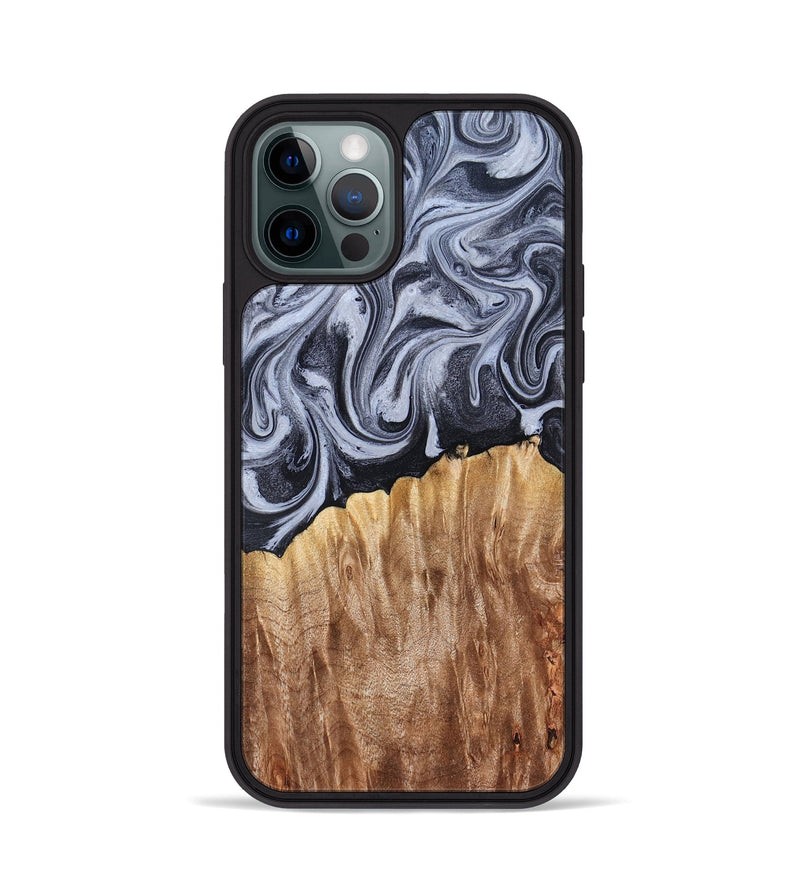 iPhone 12 Pro Wood Phone Case - Aniya (Black & White, 827918)