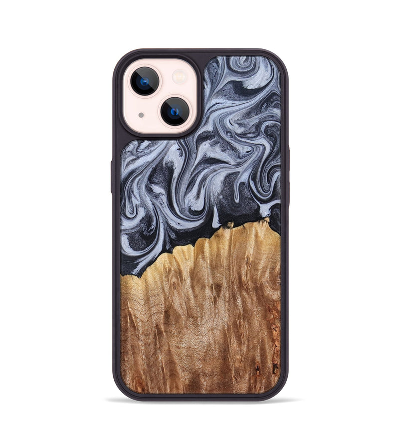 iPhone 14 Wood Phone Case - Aniya (Black & White, 827918)