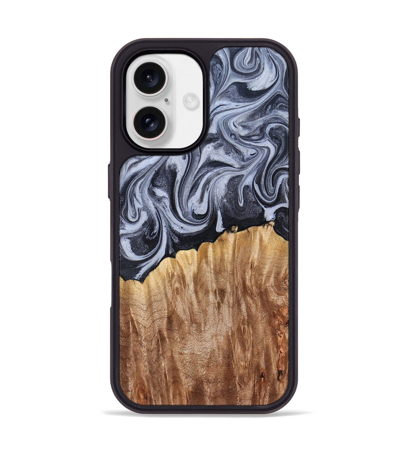 iPhone 17 Wood Phone Case - Aniya (Black & White, 827918)