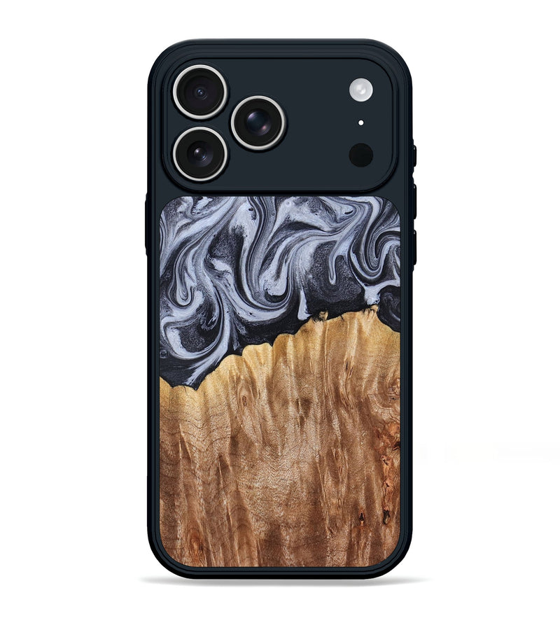iPhone 17 Pro Max Wood Phone Case - Aniya (Black & White, 827918)