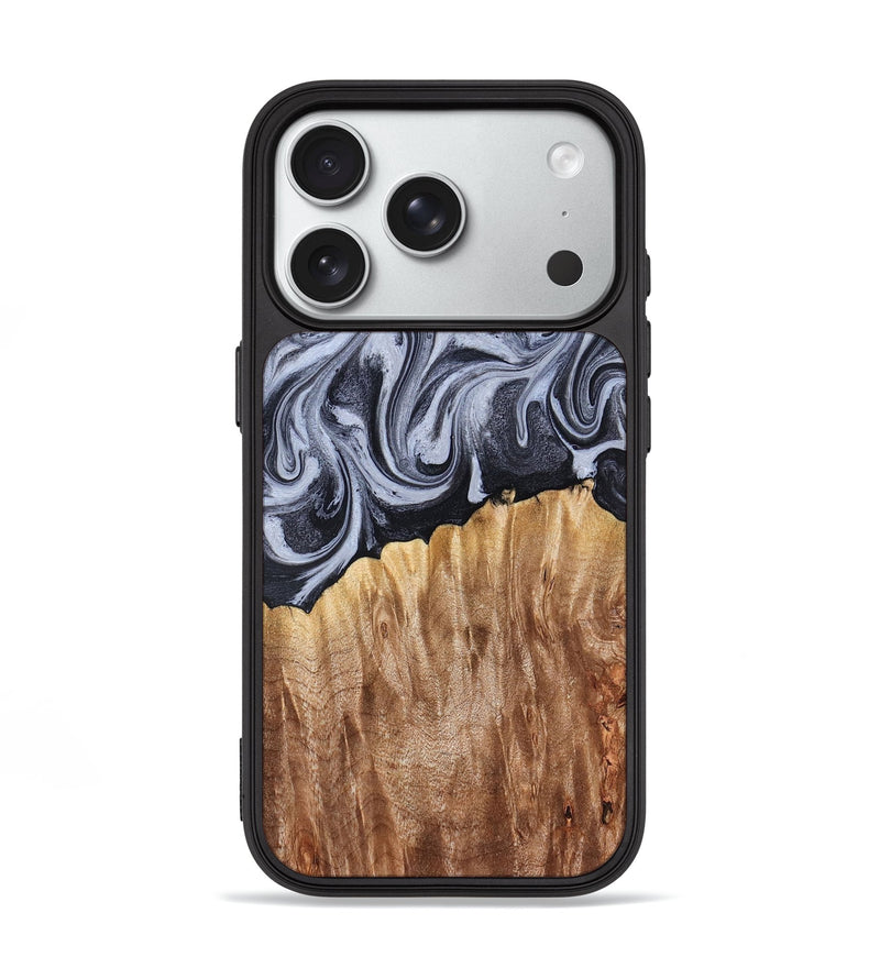 iPhone 18 Pro Wood Phone Case - Aniya (Black & White, 827918)