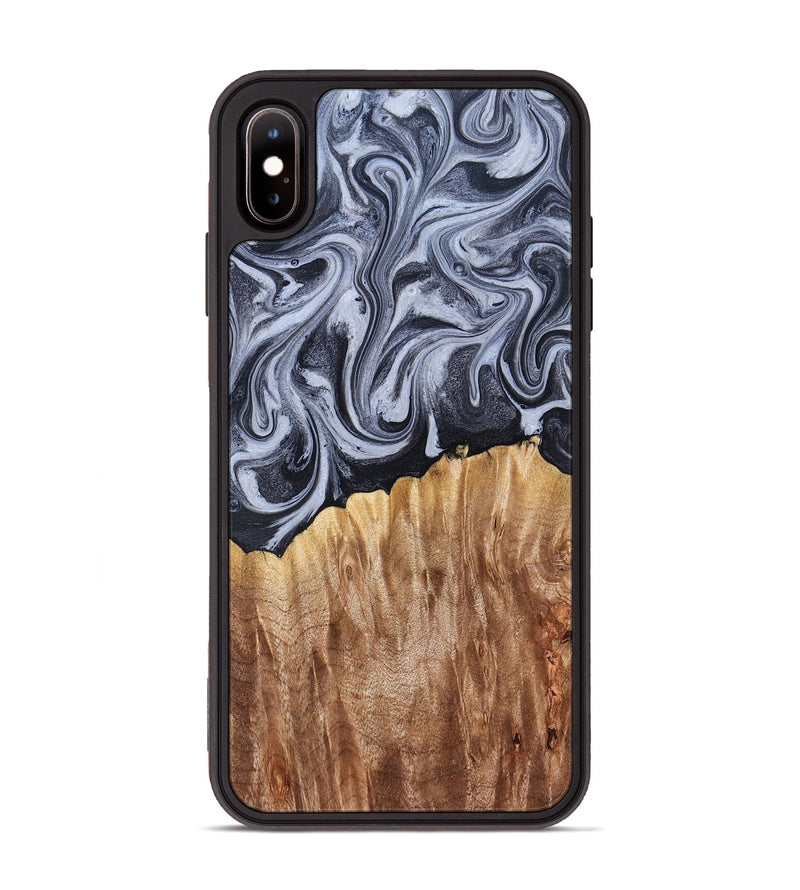 iPhone Xs Max Wood Phone Case - Aniya (Black & White, 827918)