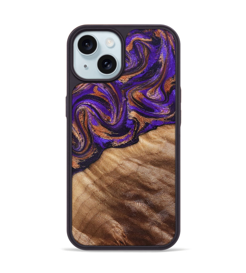 iPhone 15 Wood Phone Case - Kairi (Purple, 827922)