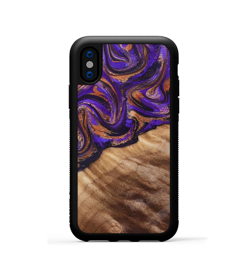 iPhone Xs Wood Phone Case - Kairi (Purple, 827922)