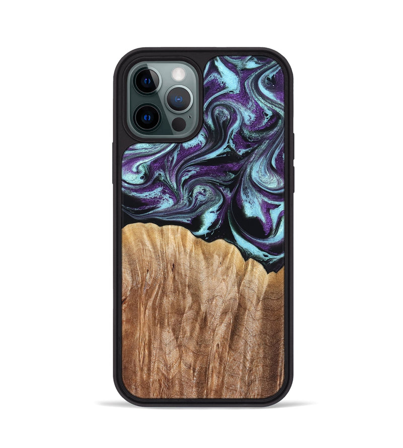 iPhone 12 Pro Wood Phone Case - Beckham (Purple, 827924)