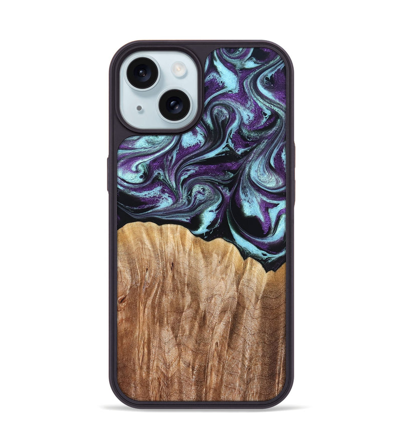 iPhone 15 Wood Phone Case - Beckham (Purple, 827924)