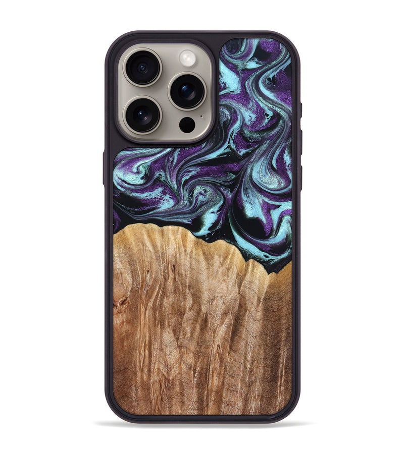 iPhone 15 Pro Max Wood Phone Case - Beckham (Purple, 827924)