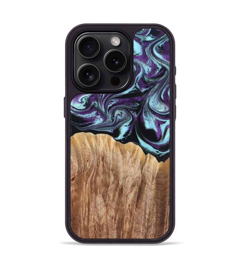 iPhone 15 Pro Wood Phone Case - Beckham (Purple, 827924)